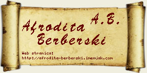 Afrodita Berberski vizit kartica